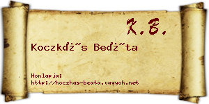 Koczkás Beáta névjegykártya
