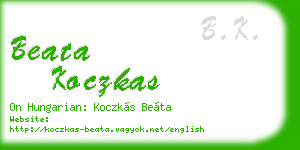 beata koczkas business card